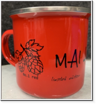 "MAI Haferl" limited Edition *red*Emailletasse 12oz mit Silberrand