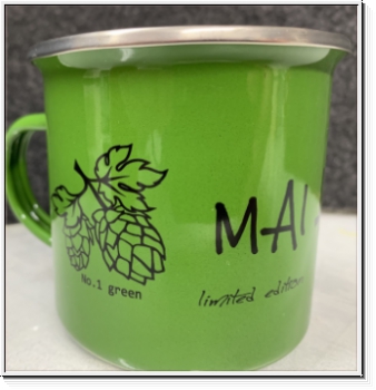 "MAI Haferl" limited Edition *green*Emailletasse 12oz mit Silberrand