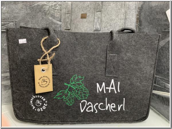 "MAI Dascherl“ Damenhandtasche aus Filz mit Farbeinsatz*dark grey