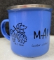Preview: "MAI Haferl" limited Edition *blue*Emailletasse 12oz mit Silberrand